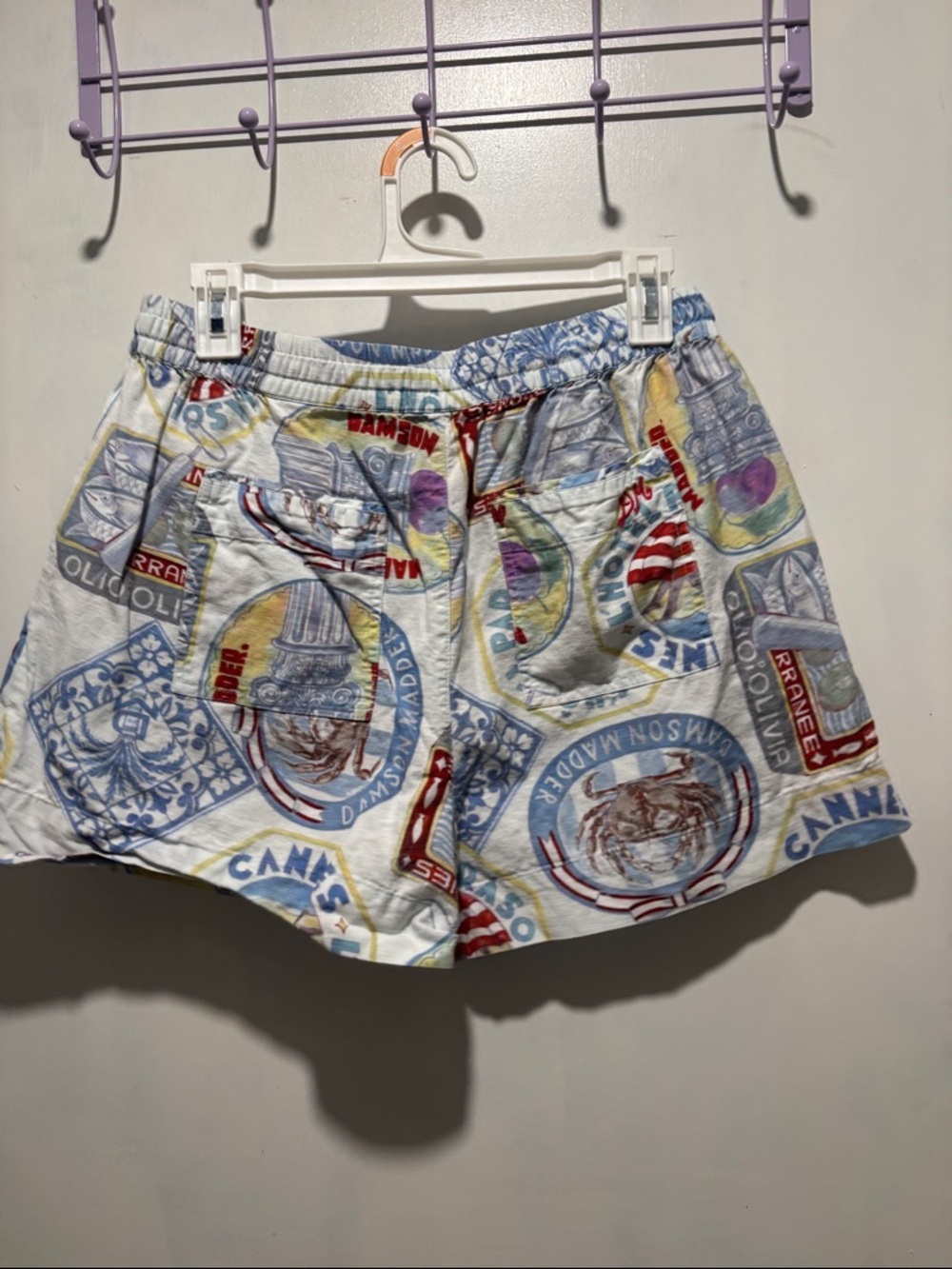 DAMSON MADDER sardines blue crab linen and cotton shorts - Picture 6 of 8